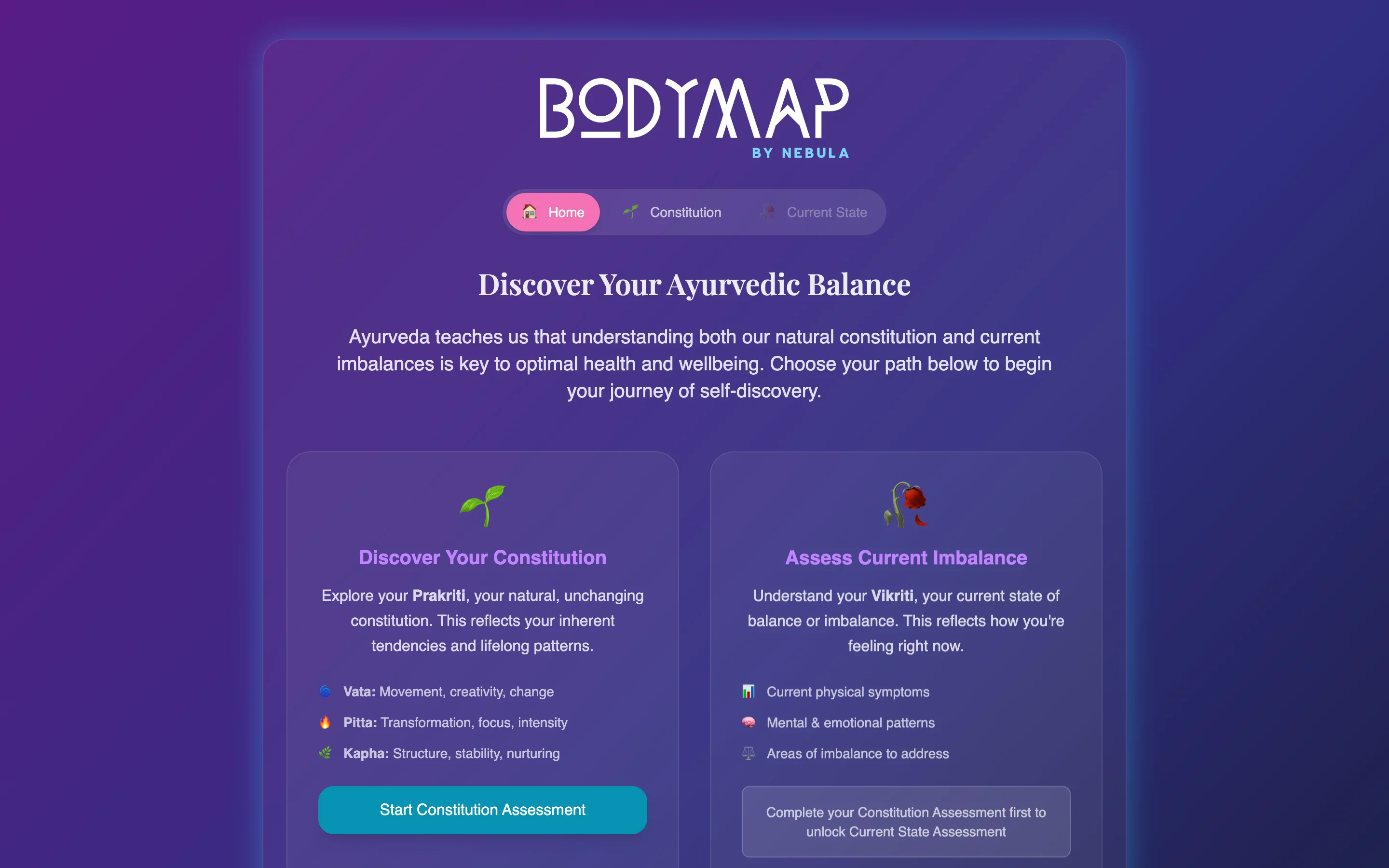 BodyMap homepage on desktop