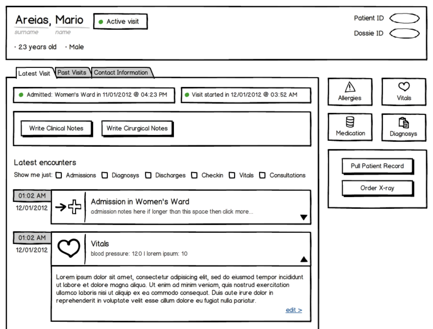 Initial prototype interface
